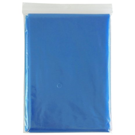 Wegwerpponcho transparant blauw