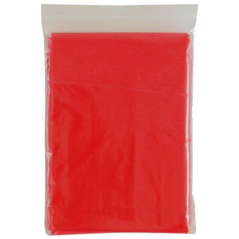 Wegwerpponcho transparant rood